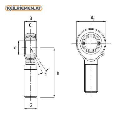 Kugelgelenke mit Außengewinde SAKAC.20./..SA20.T/K%CRAFT 0