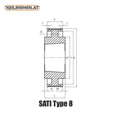 Poly-V Scheibe PK für Taperbuchsen 6