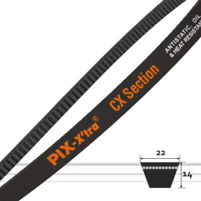 22x14 ( CX ) formgezahnte, klassische Keilriemen 3