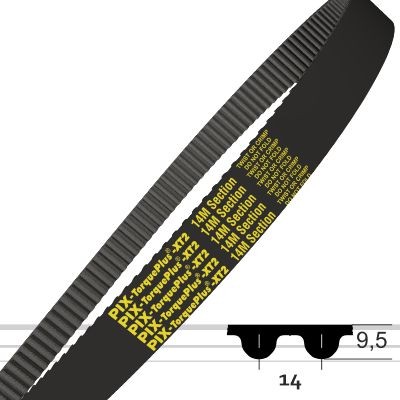 Profil HTD-14M Zahnriemen HTD14M/4956%MPT 1